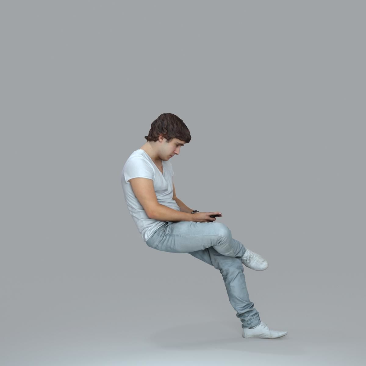 Casual Man with White Sneakers on Phone CMan0020-HD2-O01P15-S 3D model_40