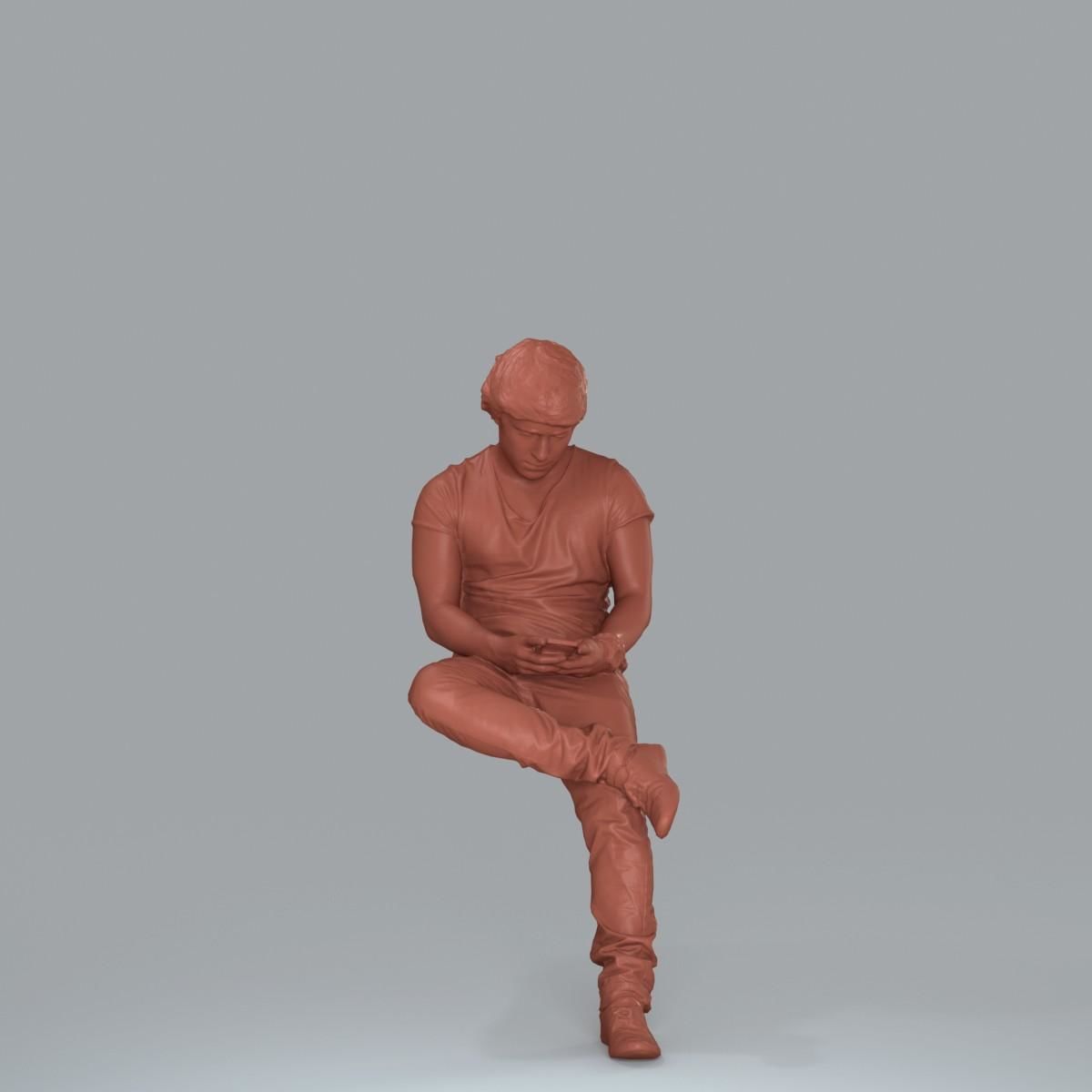 Casual Man with White Sneakers on Phone CMan0020-HD2-O01P15-S 3D model_9