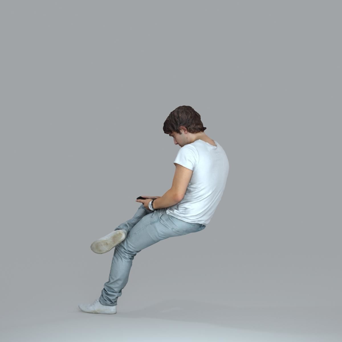 Casual Man with White Sneakers on Phone CMan0020-HD2-O01P15-S 3D model_49