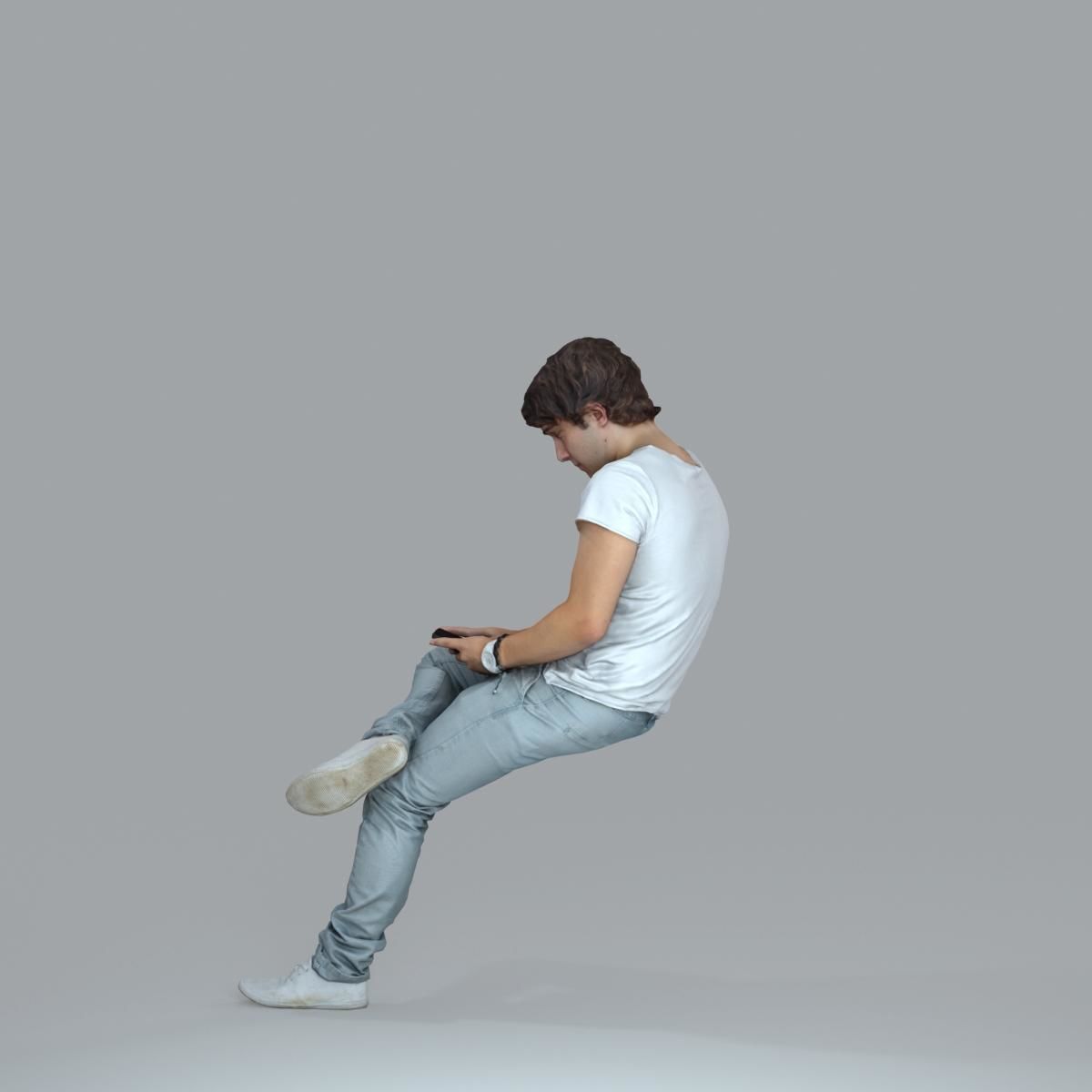 Casual Man with White Sneakers on Phone CMan0020-HD2-O01P15-S 3D model_12