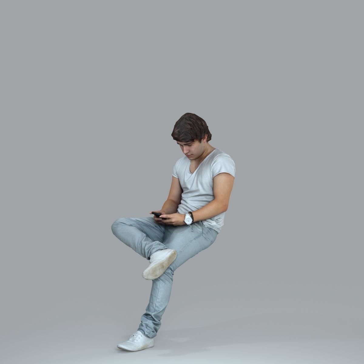 Casual Man with White Sneakers on Phone CMan0020-HD2-O01P15-S 3D model_58