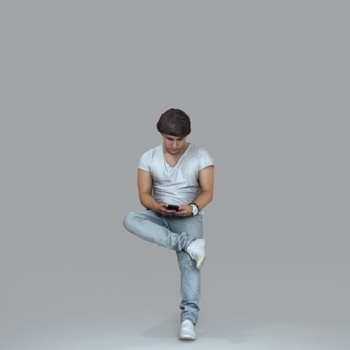 Casual Man with White Sneakers on Phone CMan0020-HD2-O01P15-S 3D model_67
