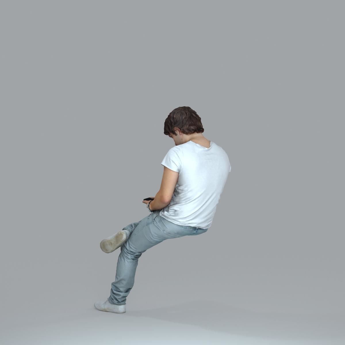 Casual Man with White Sneakers on Phone CMan0020-HD2-O01P15-S 3D model_43