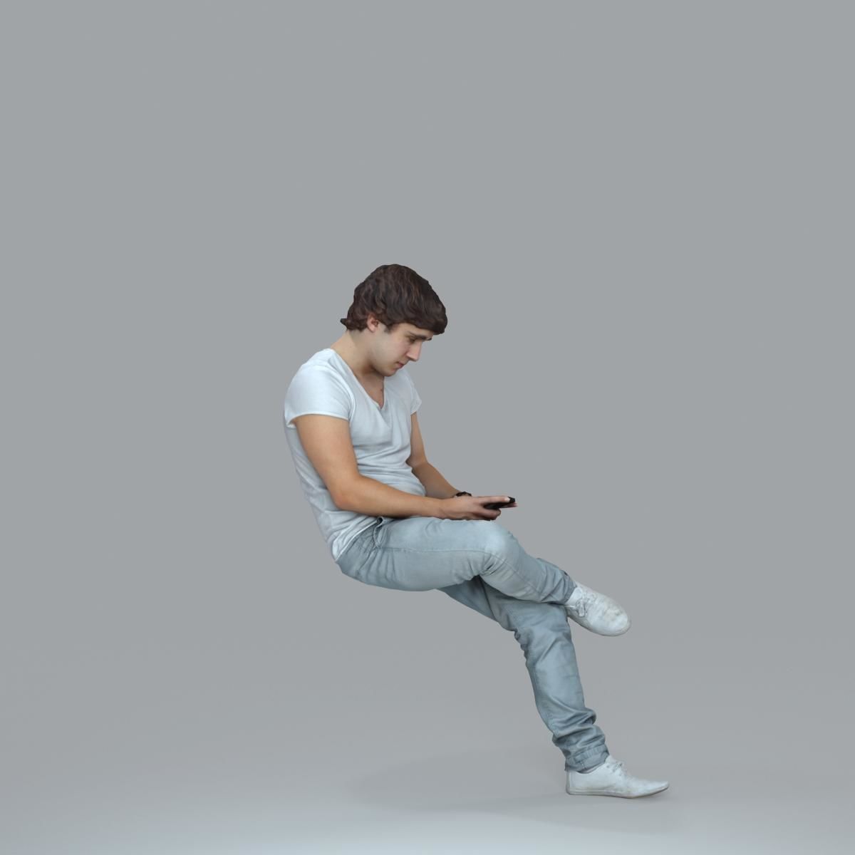 Casual Man with White Sneakers on Phone CMan0020-HD2-O01P15-S 3D model_64