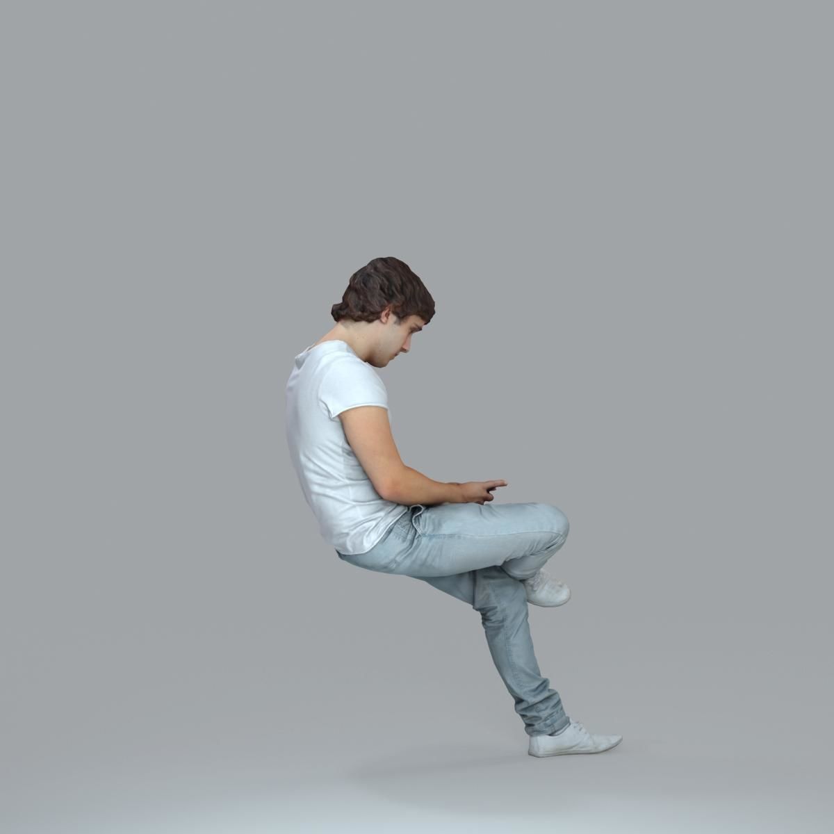 Casual Man with White Sneakers on Phone CMan0020-HD2-O01P15-S 3D model_1