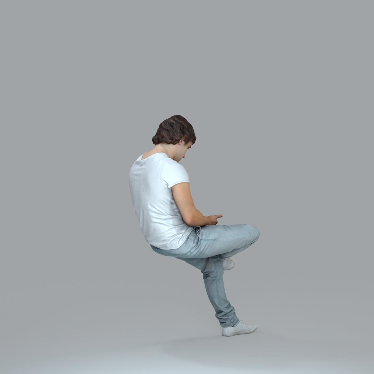 Casual Man with White Sneakers on Phone CMan0020-HD2-O01P15-S 3D model_56