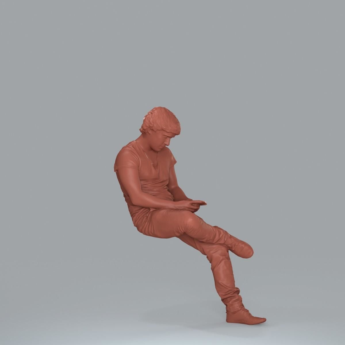 Casual Man with White Sneakers on Phone CMan0020-HD2-O01P15-S 3D model_14