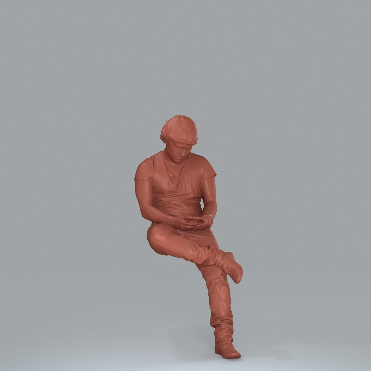 Casual Man with White Sneakers on Phone CMan0020-HD2-O01P15-S 3D model_63