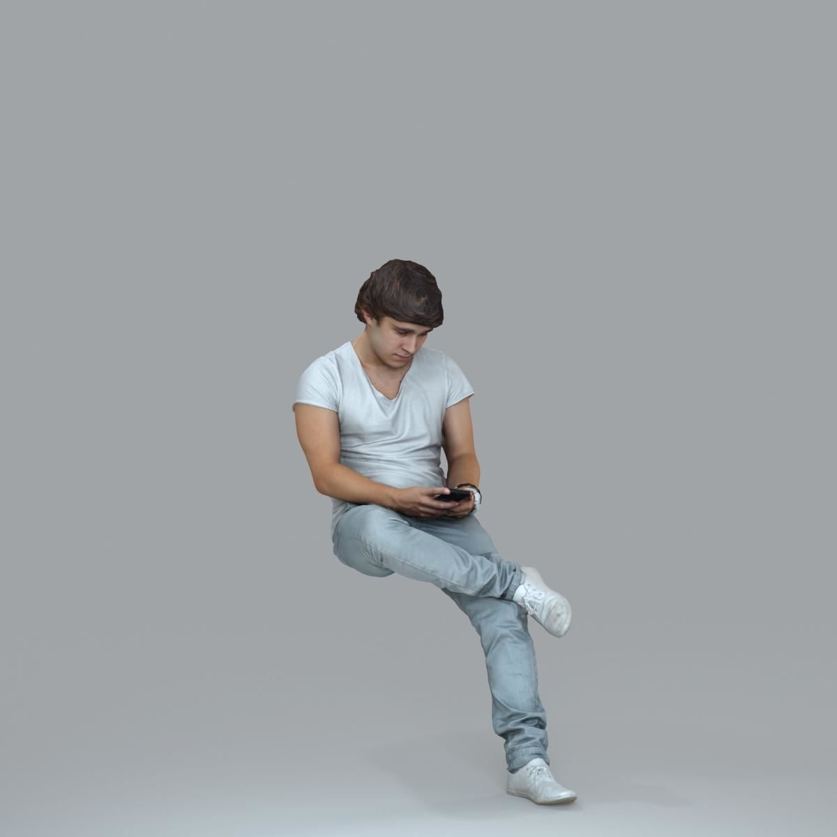 Casual Man with White Sneakers on Phone CMan0020-HD2-O01P15-S 3D model_33