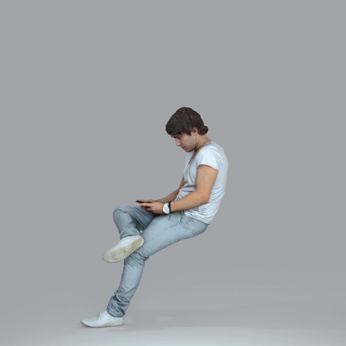 Casual Man with White Sneakers on Phone CMan0020-HD2-O01P15-S 3D model_2