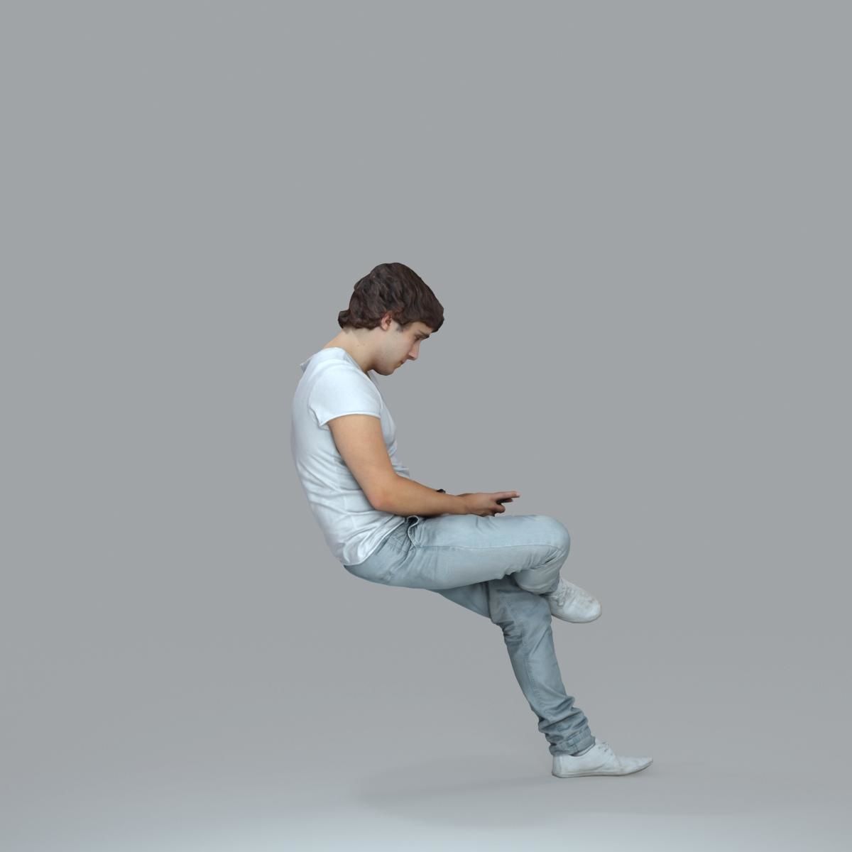 Casual Man with White Sneakers on Phone CMan0020-HD2-O01P15-S 3D model_29