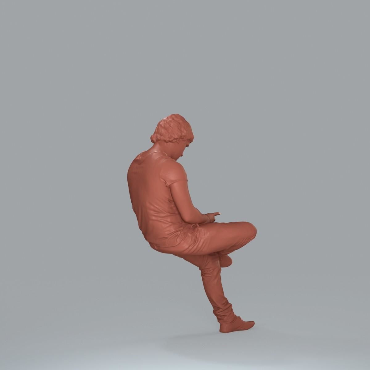 Casual Man with White Sneakers on Phone CMan0020-HD2-O01P15-S 3D model_16