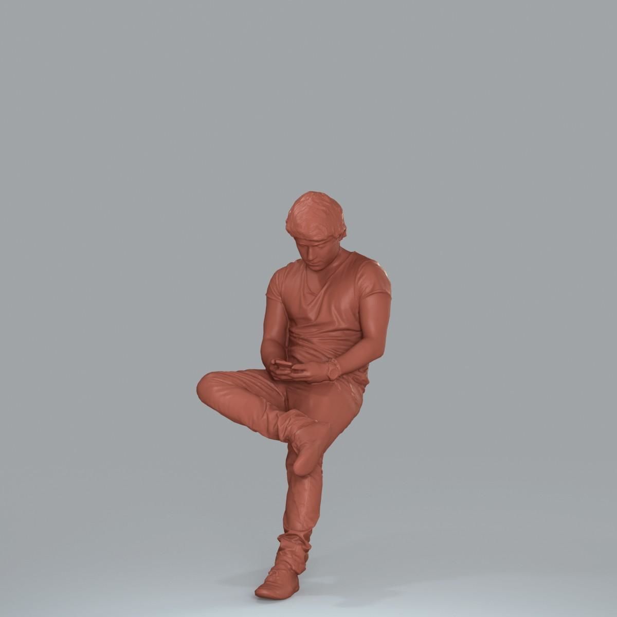 Casual Man with White Sneakers on Phone CMan0020-HD2-O01P15-S 3D model_75