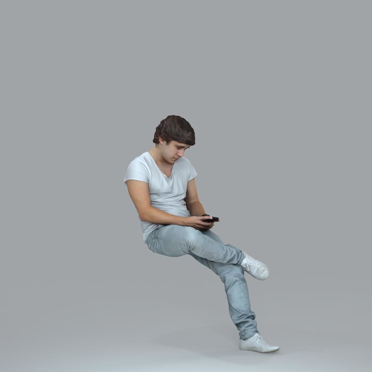 Casual Man with White Sneakers on Phone CMan0020-HD2-O01P15-S 3D model_36