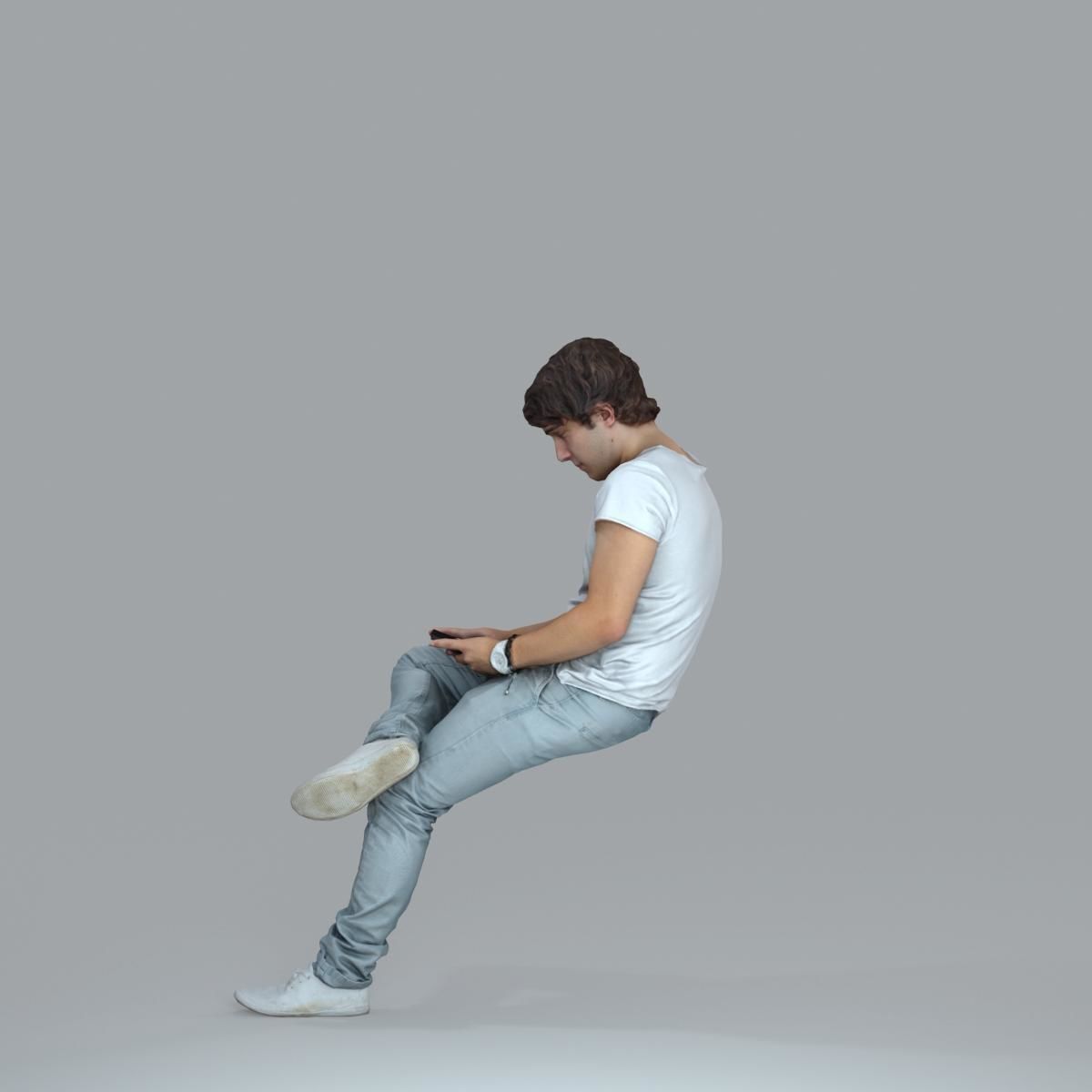 Casual Man with White Sneakers on Phone CMan0020-HD2-O01P15-S 3D model_32