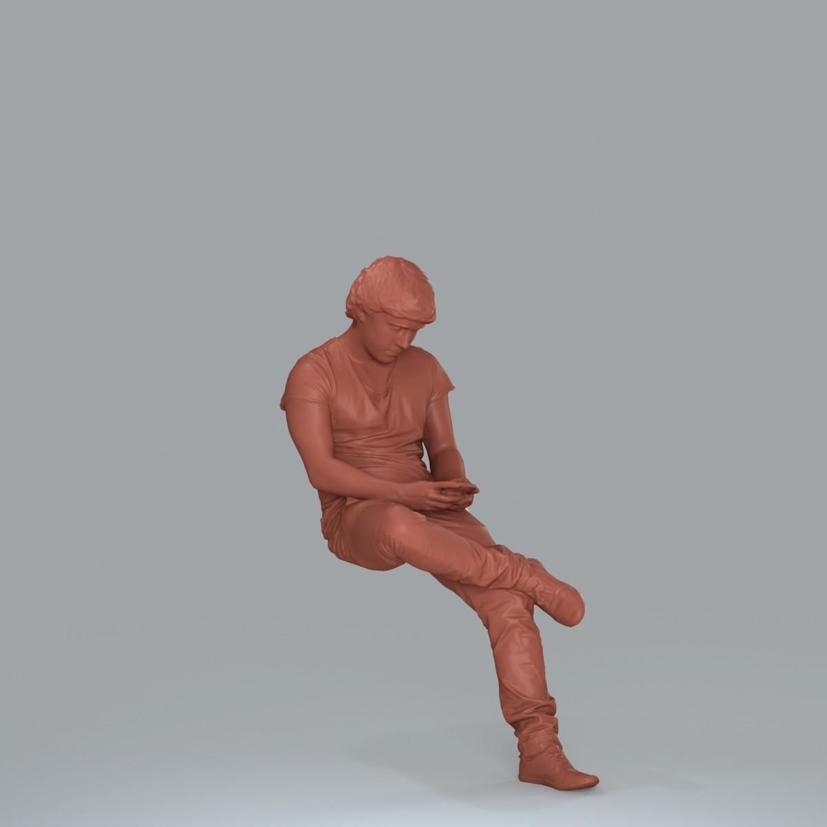 Casual Man with White Sneakers on Phone CMan0020-HD2-O01P15-S 3D model_18