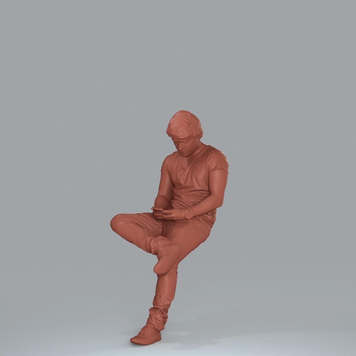 Casual Man with White Sneakers on Phone CMan0020-HD2-O01P15-S 3D model_21