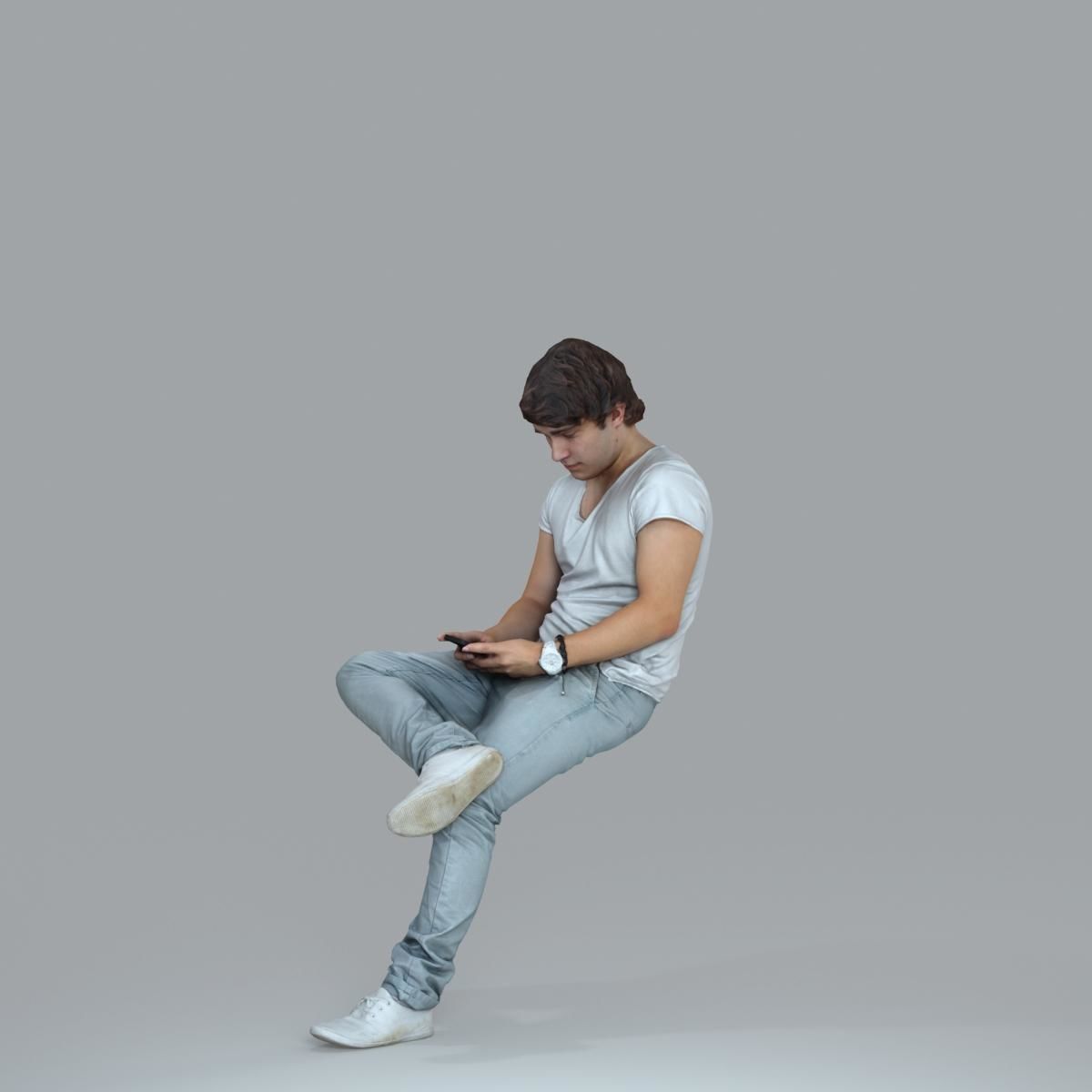 Casual Man with White Sneakers on Phone CMan0020-HD2-O01P15-S 3D model_69