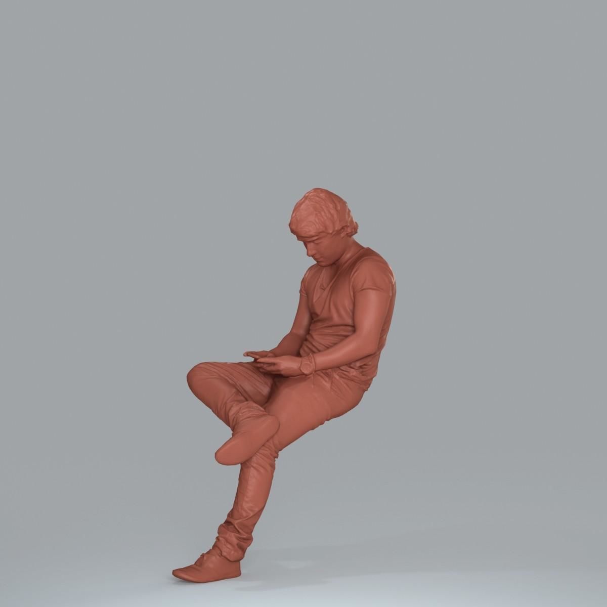 Casual Man with White Sneakers on Phone CMan0020-HD2-O01P15-S 3D model_25