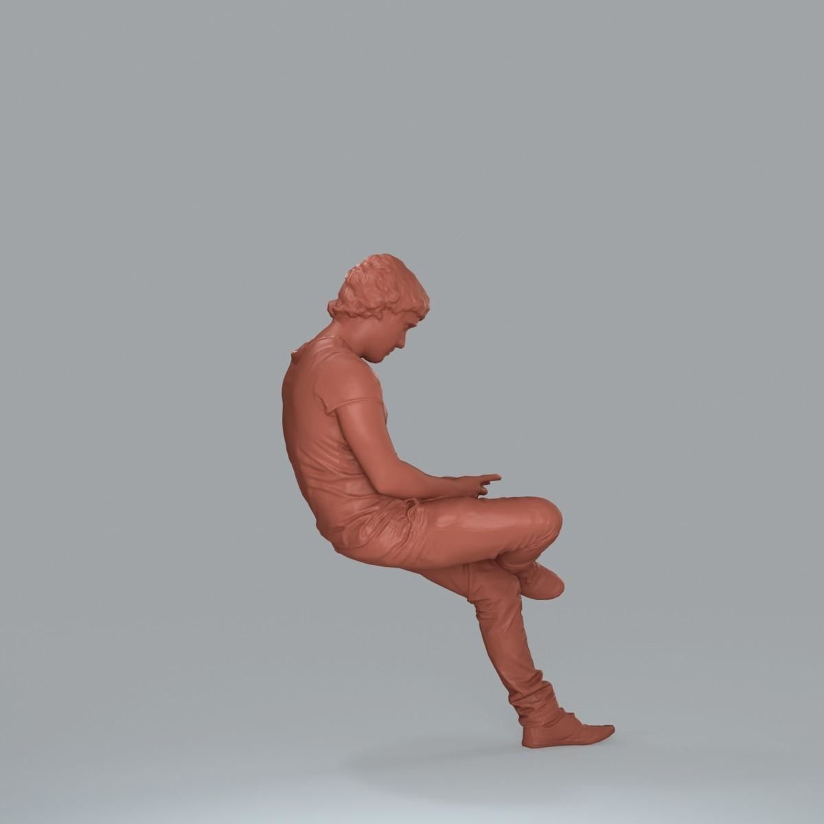 Casual Man with White Sneakers on Phone CMan0020-HD2-O01P15-S 3D model_19