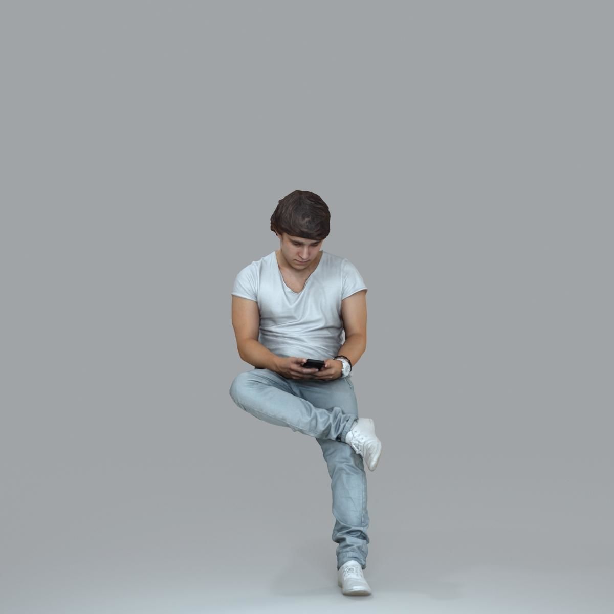 Casual Man with White Sneakers on Phone CMan0020-HD2-O01P15-S 3D model_50