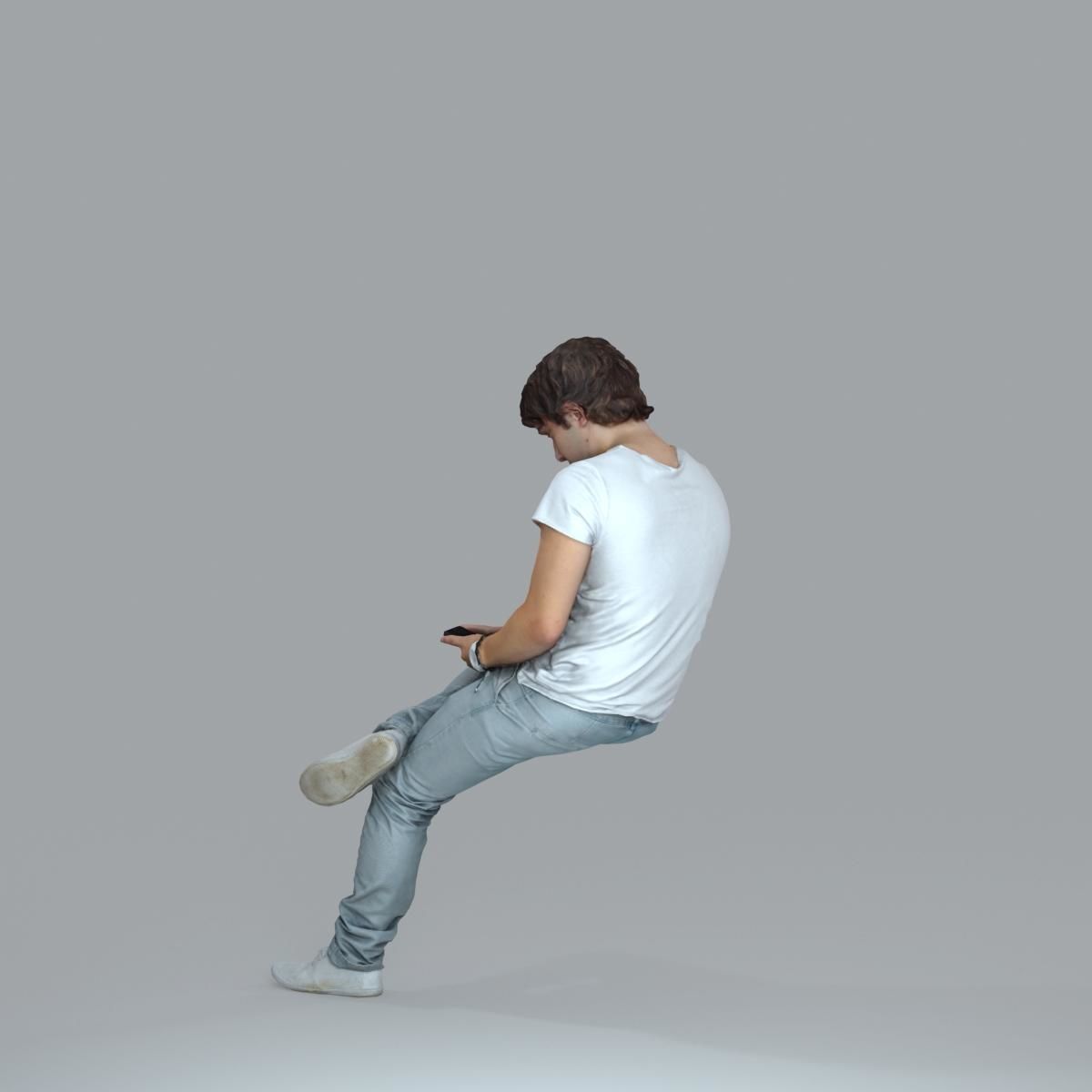 Casual Man with White Sneakers on Phone CMan0020-HD2-O01P15-S 3D model_20