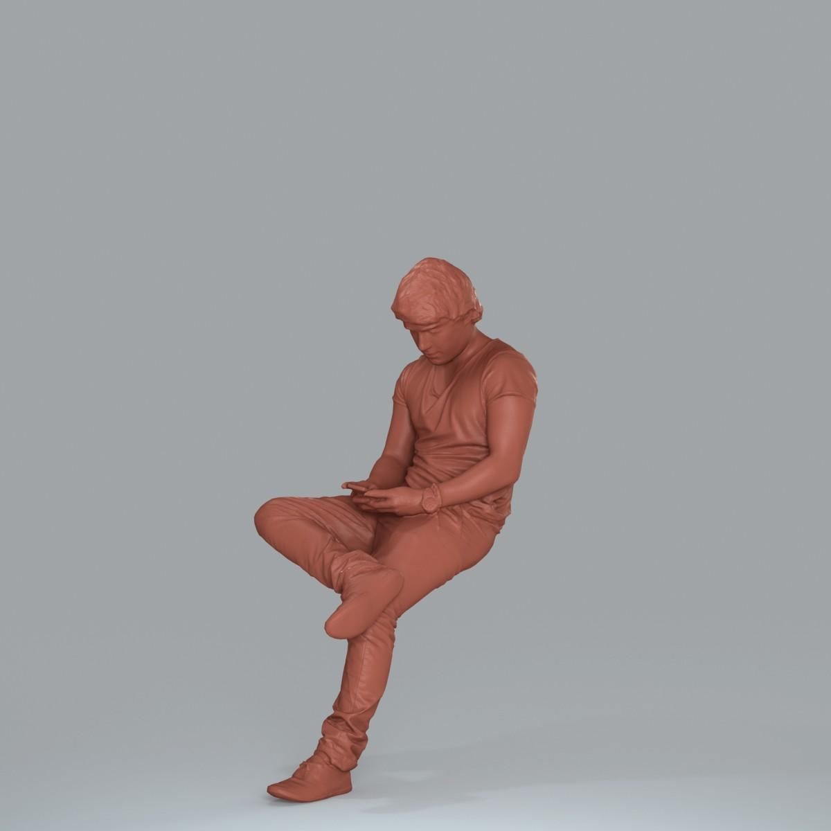 Casual Man with White Sneakers on Phone CMan0020-HD2-O01P15-S 3D model_7