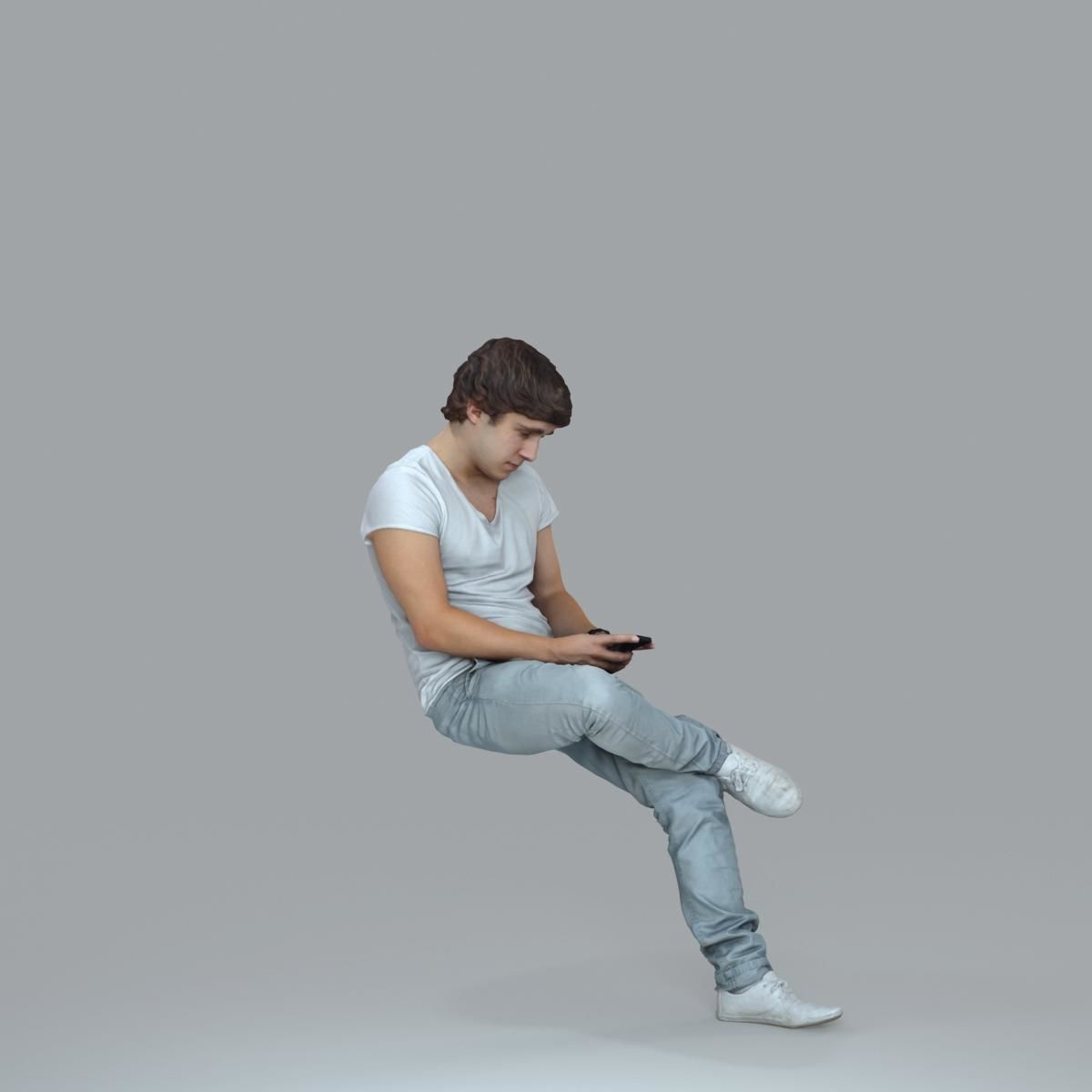 Casual Man with White Sneakers on Phone CMan0020-HD2-O01P15-S 3D model_53