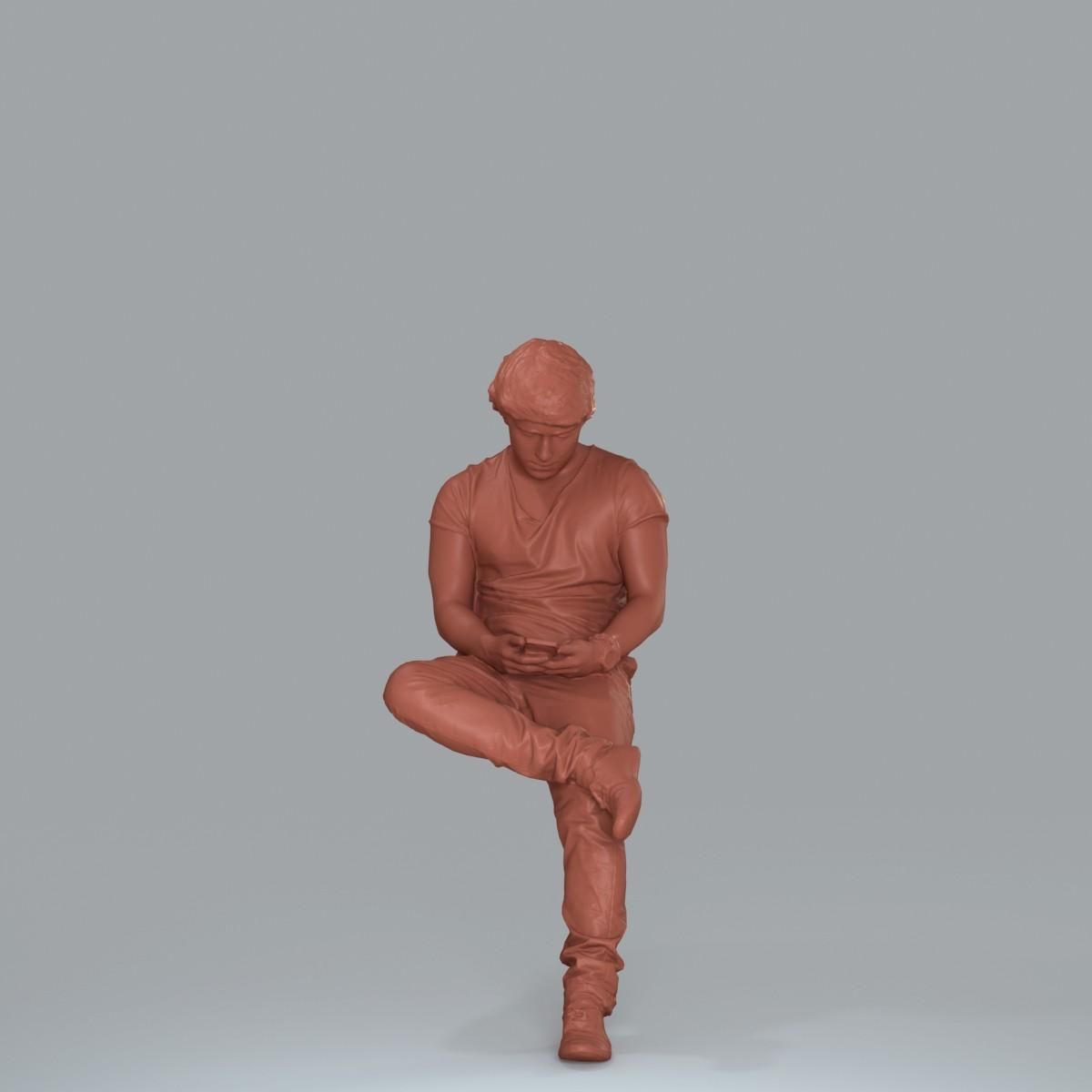 Casual Man with White Sneakers on Phone CMan0020-HD2-O01P15-S 3D model_8