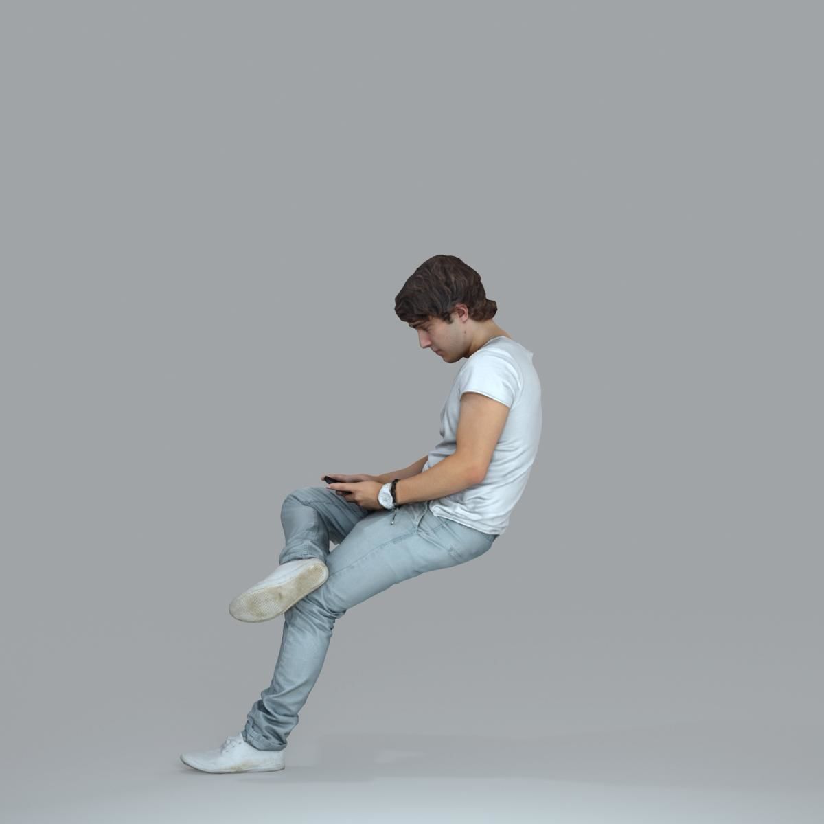 Casual Man with White Sneakers on Phone CMan0020-HD2-O01P15-S 3D model_27