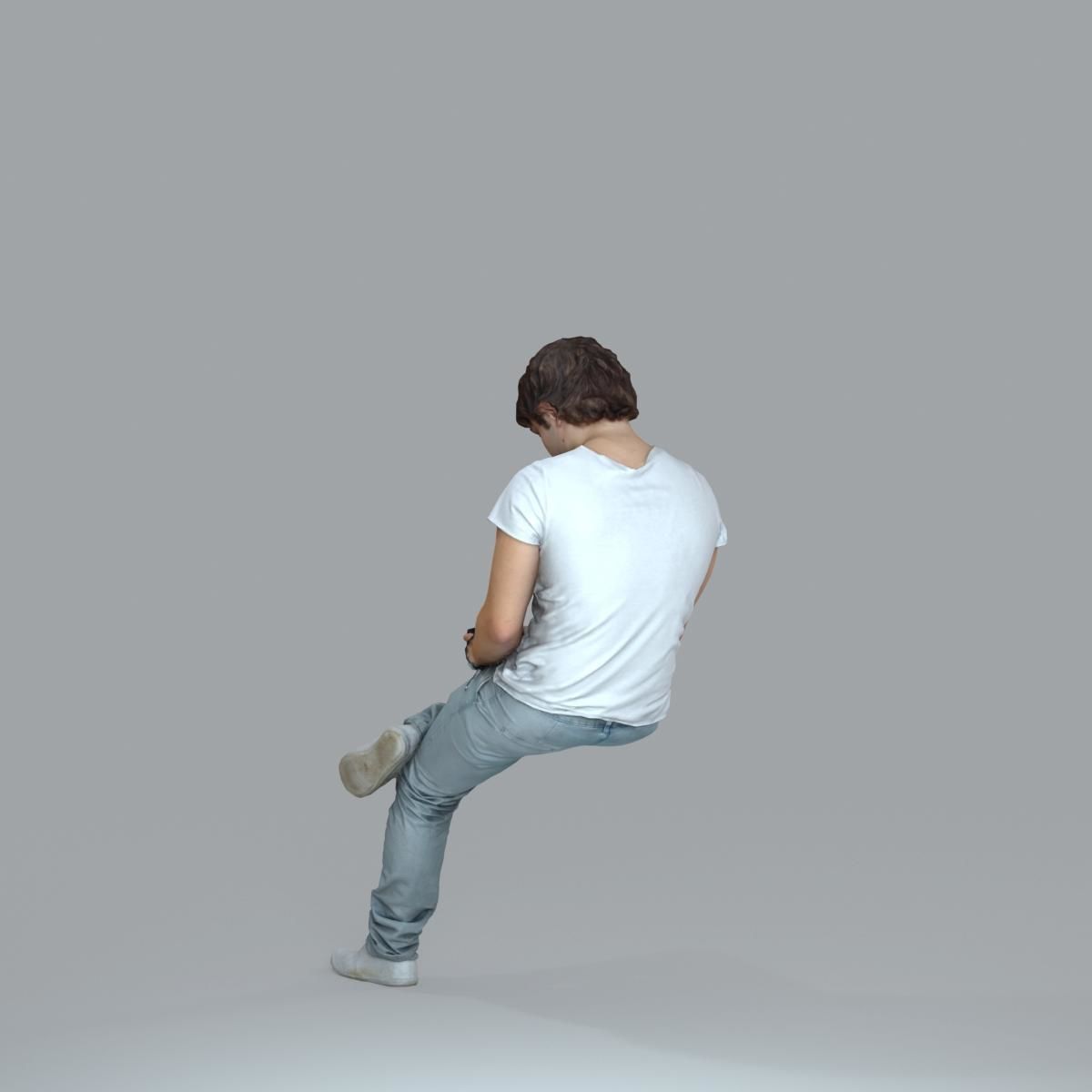 Casual Man with White Sneakers on Phone CMan0020-HD2-O01P15-S 3D model_60