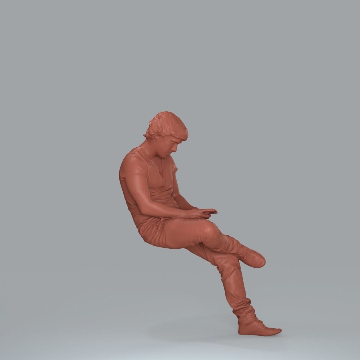 Casual Man with White Sneakers on Phone CMan0020-HD2-O01P15-S 3D model_41