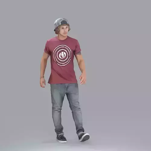 Casual Man with Red T-Shirt CMan0011-HD2-O01P09-S