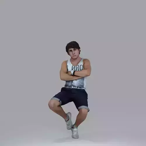 Casual Man Sitting Cross-Arm CMan0020-HD2-O02P15-S