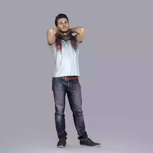 Casual standing Man with Scarf CMan0018-HD2-O02P08-S