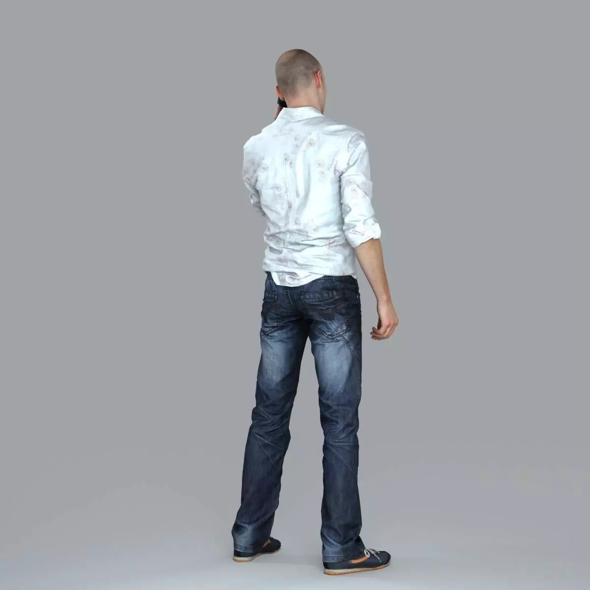 Casual Man with White Shirt Chatting on Phone CMan0010-HD2-O0... 3D model_65