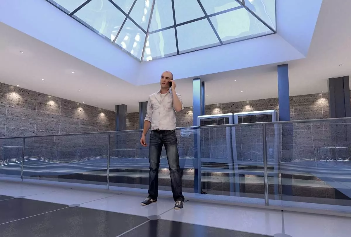 Casual Man with White Shirt Chatting on Phone CMan0010-HD2-O0... 3D model_22