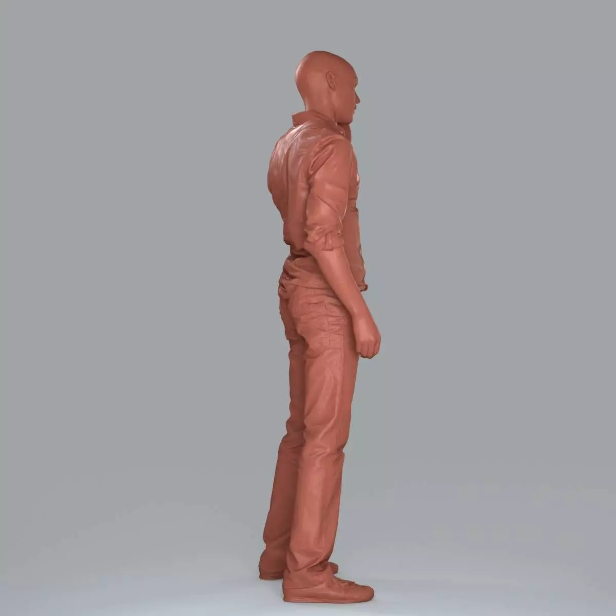 Casual Man with White Shirt Chatting on Phone CMan0010-HD2-O0... 3D model_23