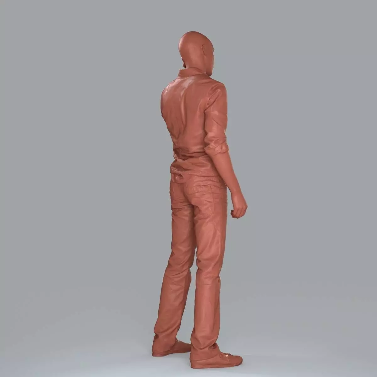 Casual Man with White Shirt Chatting on Phone CMan0010-HD2-O0... 3D model_28