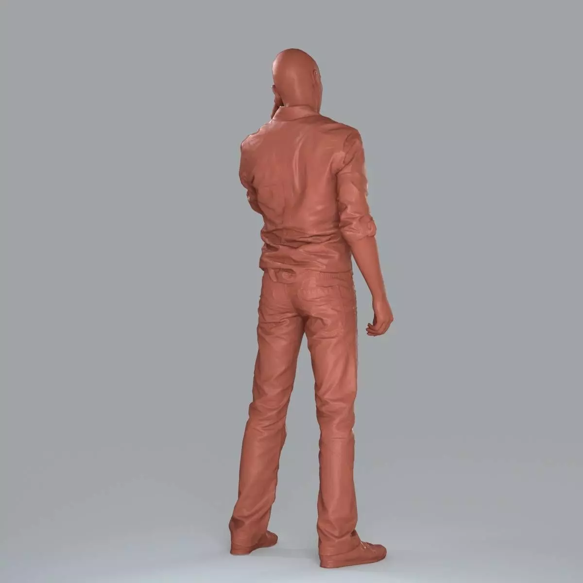 Casual Man with White Shirt Chatting on Phone CMan0010-HD2-O0... 3D model_17