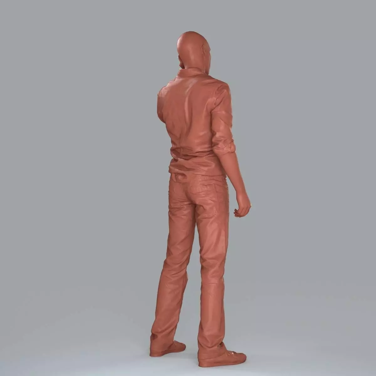 Casual Man with White Shirt Chatting on Phone CMan0010-HD2-O0... 3D model_71