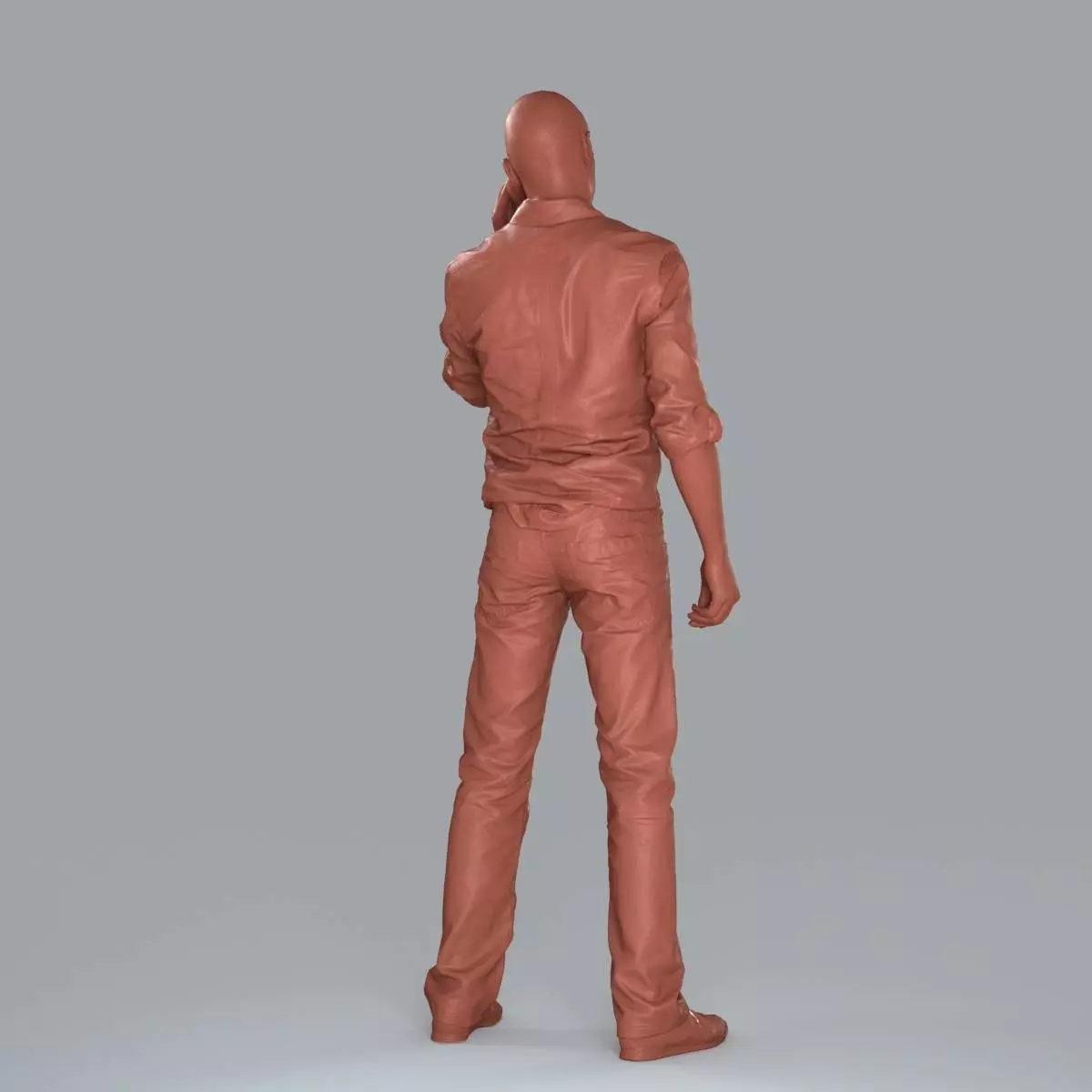 Casual Man with White Shirt Chatting on Phone CMan0010-HD2-O0... 3D model_70