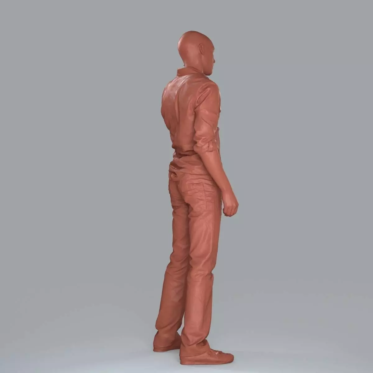 Casual Man with White Shirt Chatting on Phone CMan0010-HD2-O0... 3D model_59