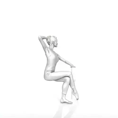 Posing Sitting Ballerina MWom0001-HD2-P03O03-S