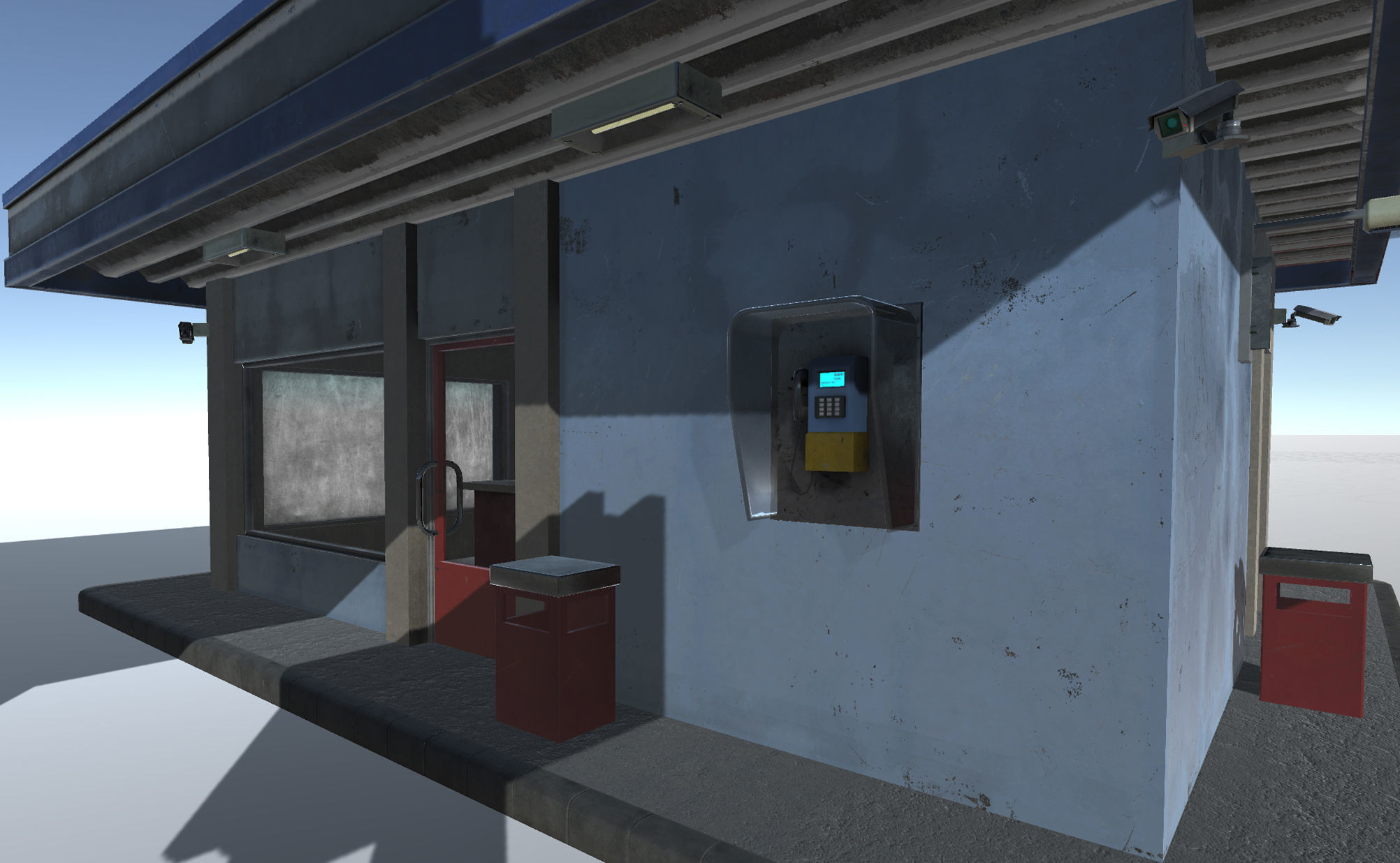 Gas Station Low-poly 3D model_5