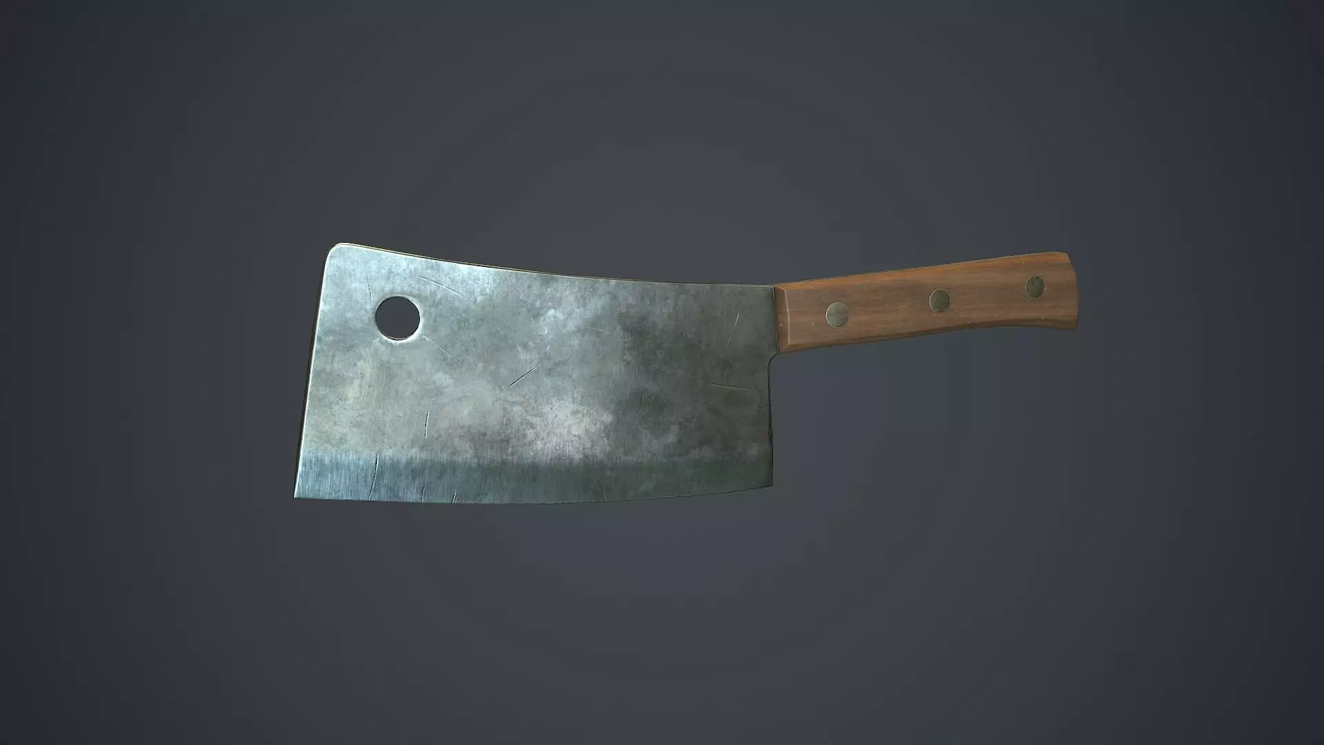 Butcher Knife PBR Game Ready Low-poly 3D model_0