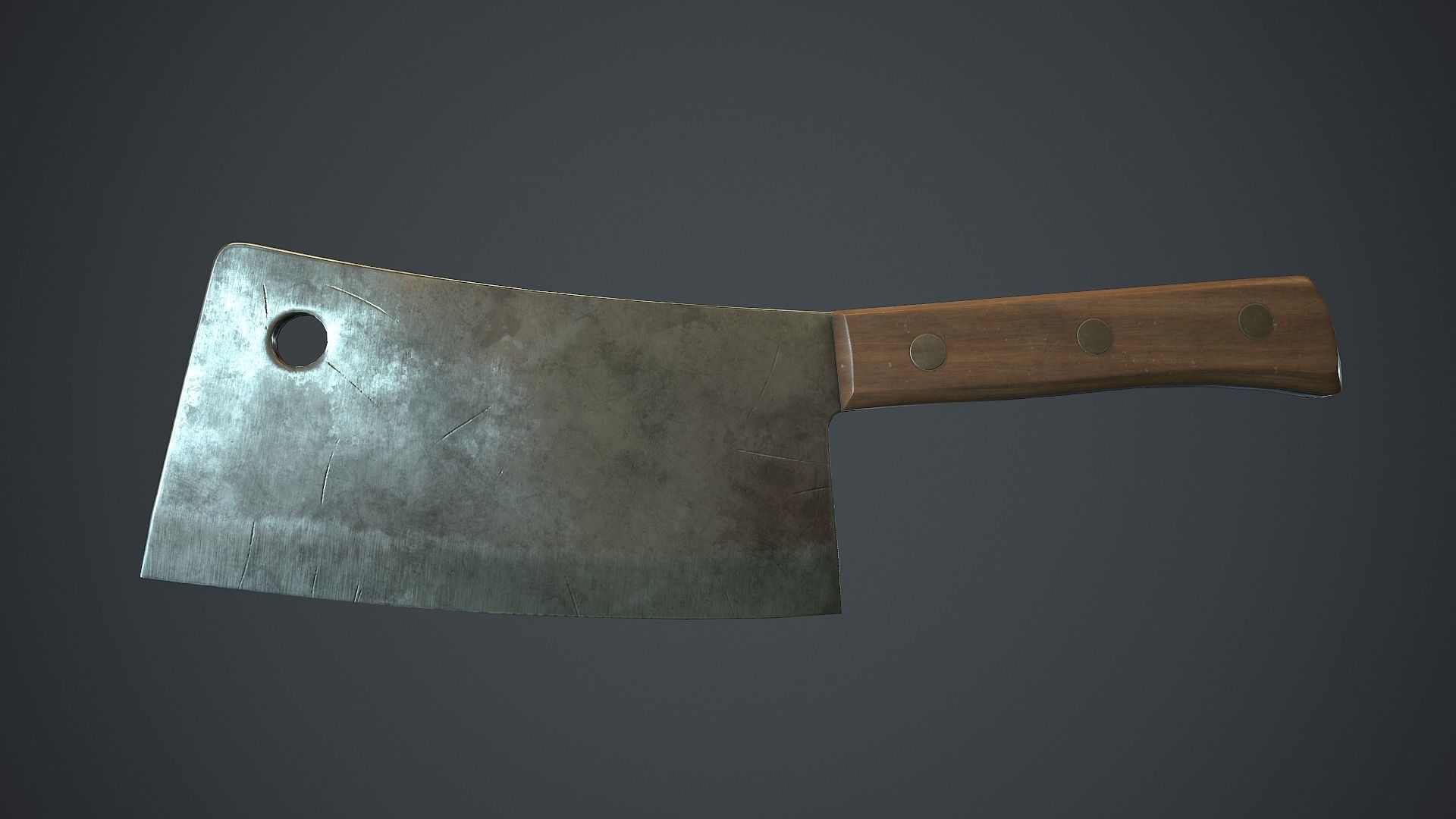 Butcher Knife PBR Game Ready Low-poly 3D model_1