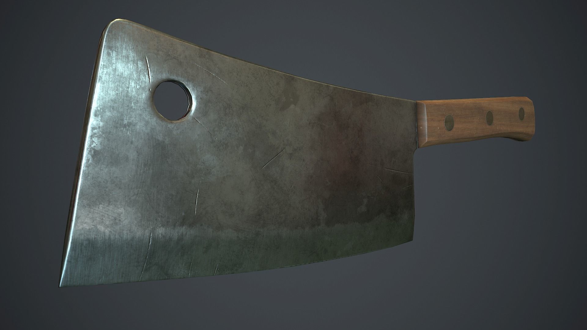 Butcher Knife PBR Game Ready Low-poly 3D model_6