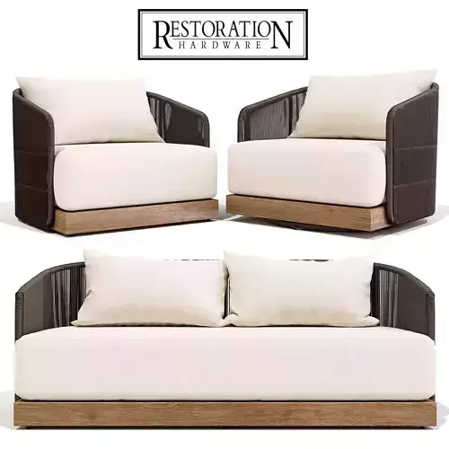 Restoration Hardware Havana Sofa 68 with Lounge and Swivel Chair
