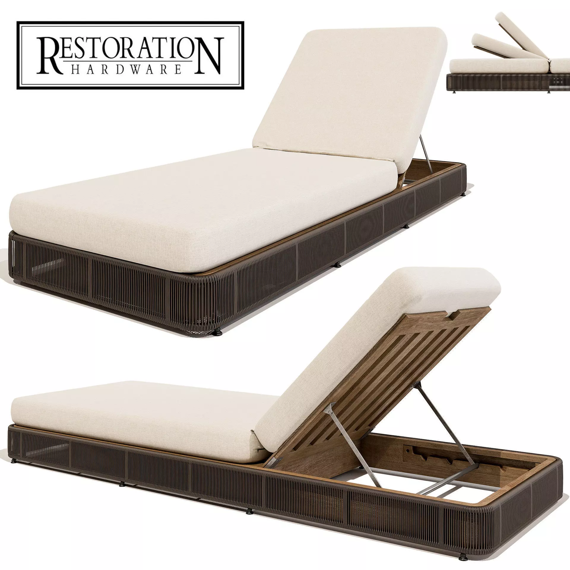 Restoration Hardware Havana Chaise 3D model